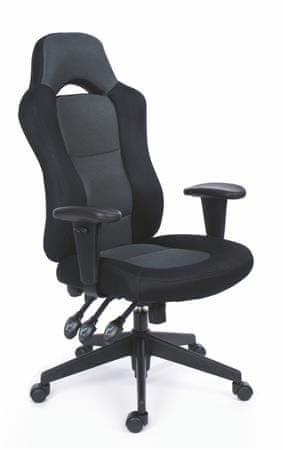 MAYAH Manažérska stolička "Super Racer", čierne/šedé čalúnenie, čierny podstavec, 11187-01M